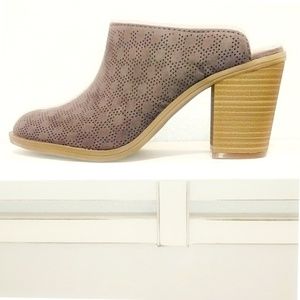 Slip on Healed laser cut mules